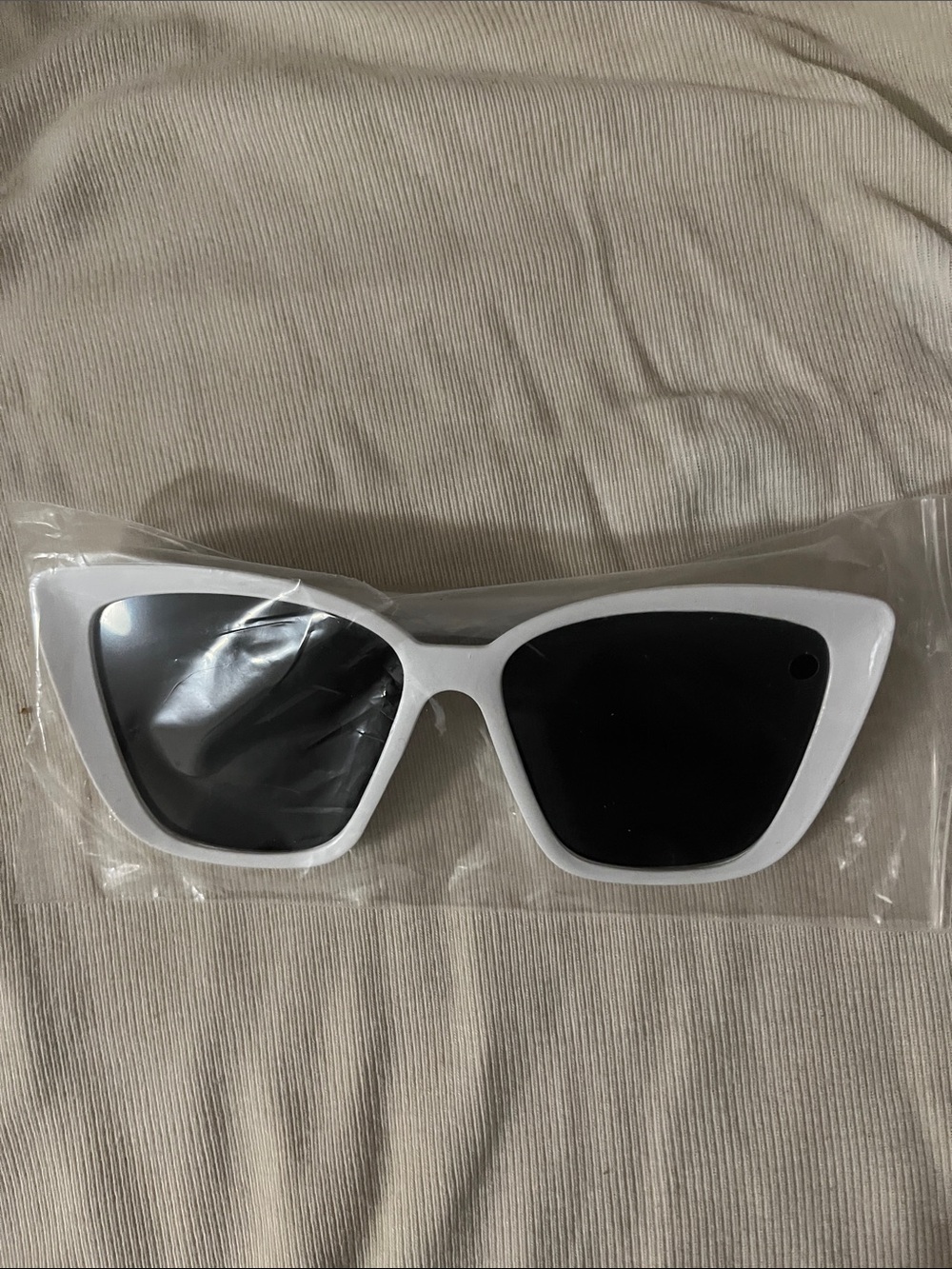 White Cat-Eye Sunglasses with Black Lenses - Women Accessories